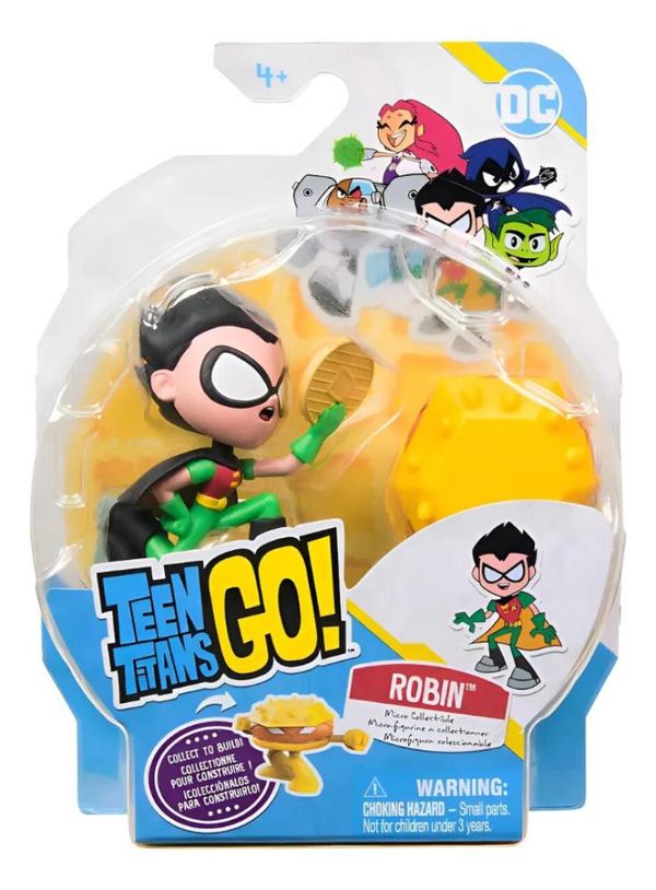 Boneco Robin Jovens Titã + 1 Peça Robô Hamburguer Sunny