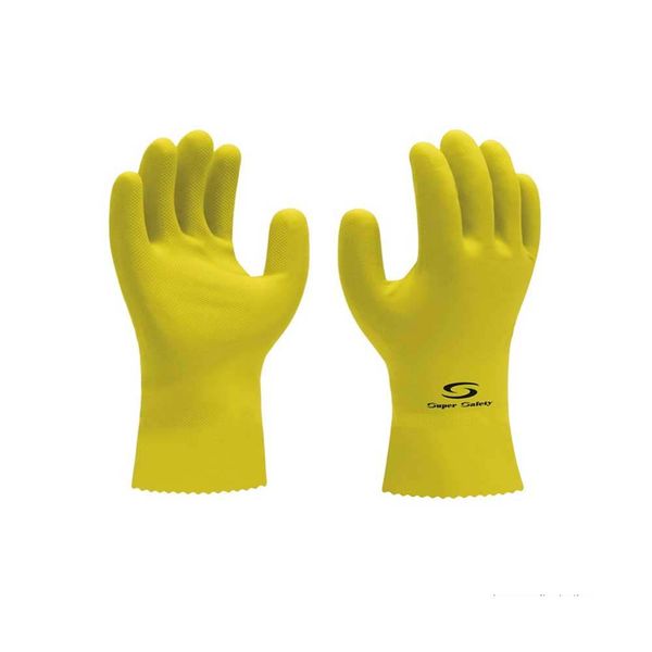Luva de látex Household tamanho G CA 33326 amarela Super Safety