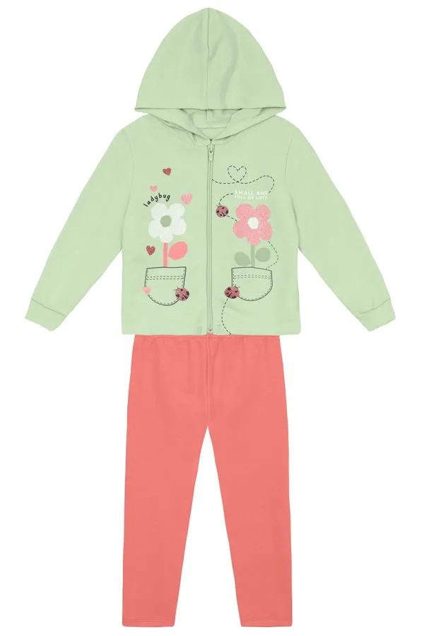 Conjunto infantil menina em moletom peluciado Brandili -3