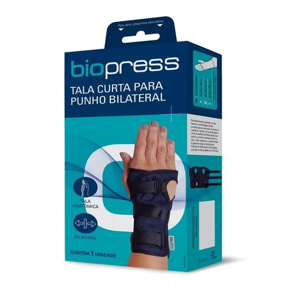 Tala Curta para Punho Bilateral Tamanho M Biopress 1 Unidade