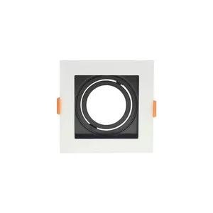 Spot De Embutir Recuado Astraled Berenices Para Lâmpada Mr16 Quadrado Branco Preto Sp-7621
