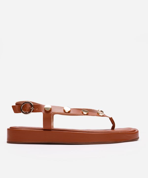 rasteirinha flatform via uno com tachas marrom 34
