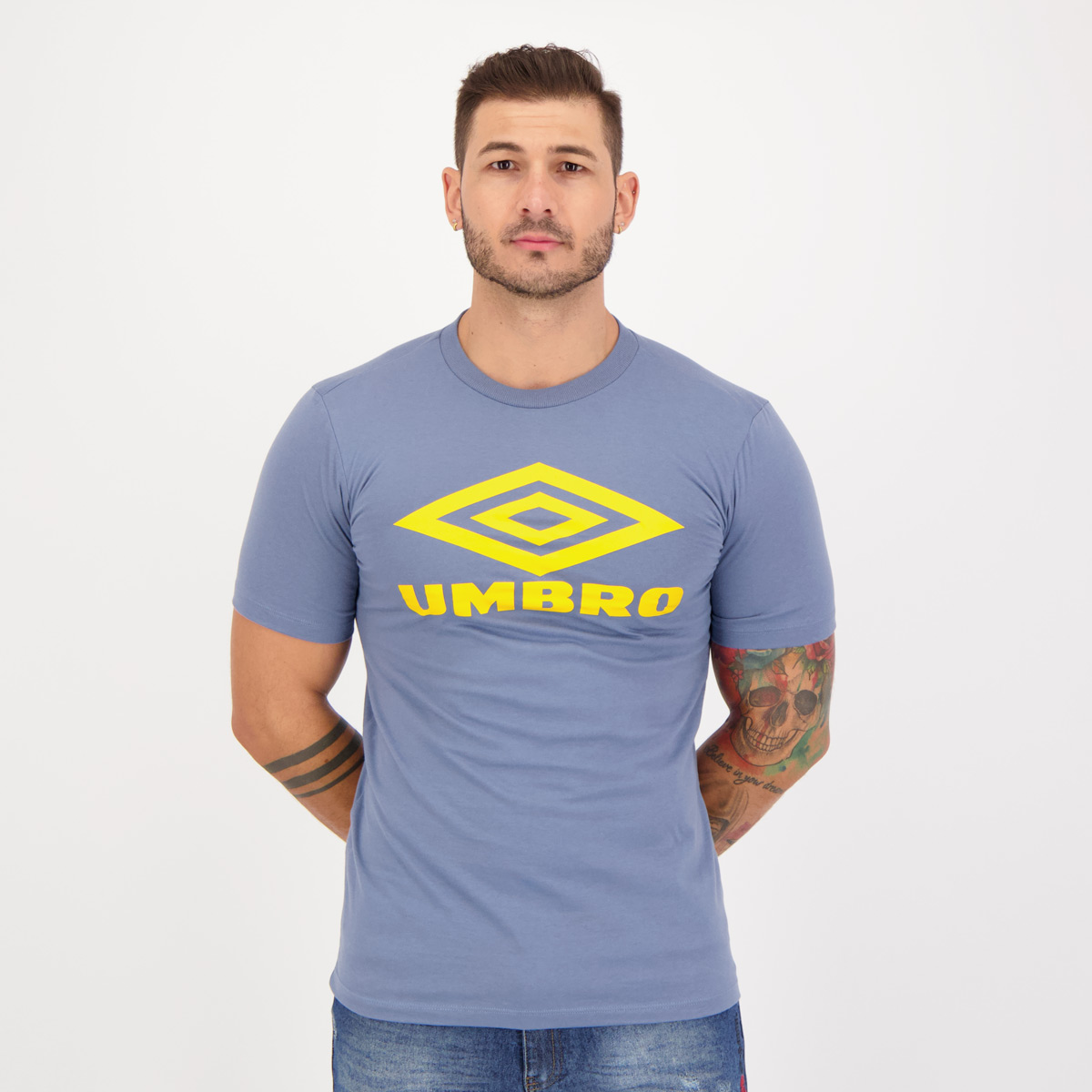 Camiseta Umbro Large Logo Duo Azul