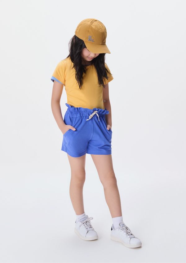Shorts Básico Infantil Menina Clochard Em Moletom - Azul 002