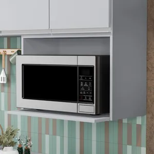 Suporte Microondas E Forno Elétrico Aéreo 60cm Itália Cinza Claro - Lumil