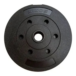 Anilha 1kg Basic Cement Ps para Treino de Força em Cimento Revestido Preto Kikos Anilha 1kg Basic Cement Ps para Musculação em Cimento Revestido Preto Kikos