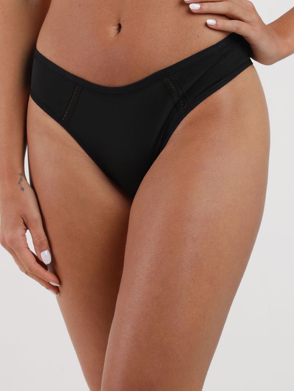Calcinha Microfibra Ponto Crochê Feminina PRETO GG