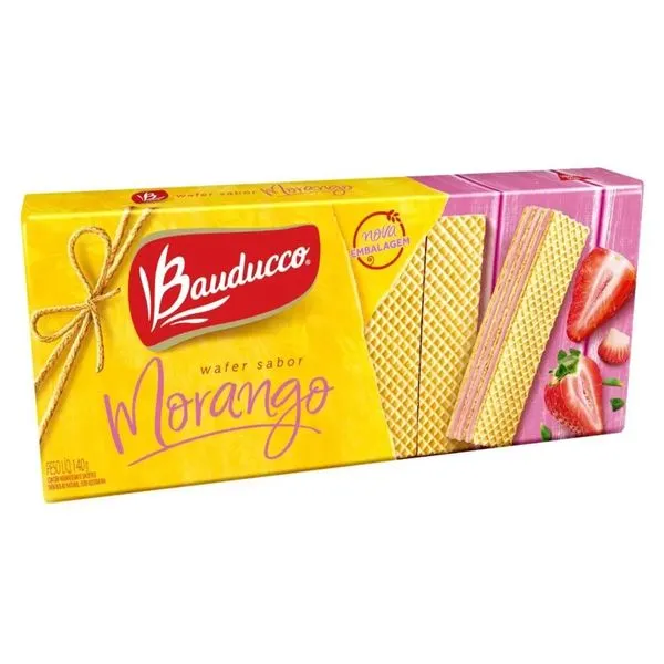 Wafer Bauducco 140g Morango WAFER BAUDUCCO 140G