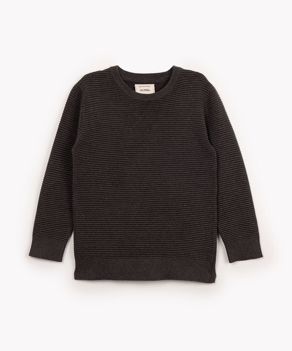 suéter de tricot infantil gola redonda chumbo 8