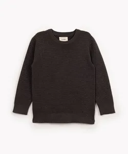 suéter de tricot infantil gola redonda chumbo 6