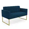 Sof Namoradeira 2 Lugares Industrial Dourado Elisa Boucl Azul D03 - D'Rossi