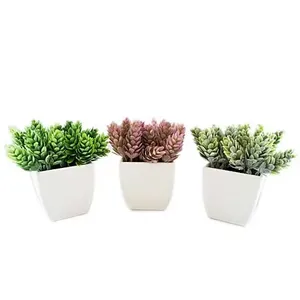 Conjunto De Plantas Artificiais Latcor 3 Peças Plástico Branco - BX-ASST17