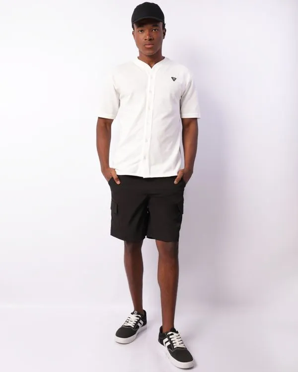 Bermuda Masculina Reta Bolso Cargo Cordão Preta M