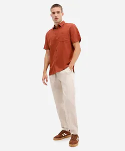 calça jogger masculina de algodão texturizada bege GG