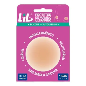 Protetor De Mamilo Lib Ultra Fino Bege Tamanho Único 1 Par