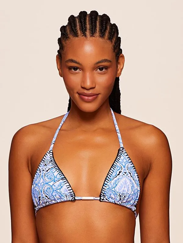 Top Cortininha Estampado Heaven AZUL P