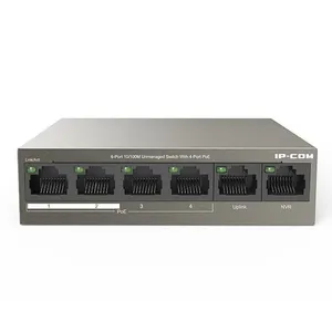 Switch IP-COM 6 Portas PoE 10/100 Não Gerenciável Metal