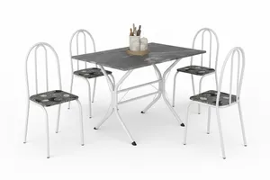 Conjunto Mesa Teixeira Ubatuba Granito com 4 Cadeiras Paraopeba - Teixeira