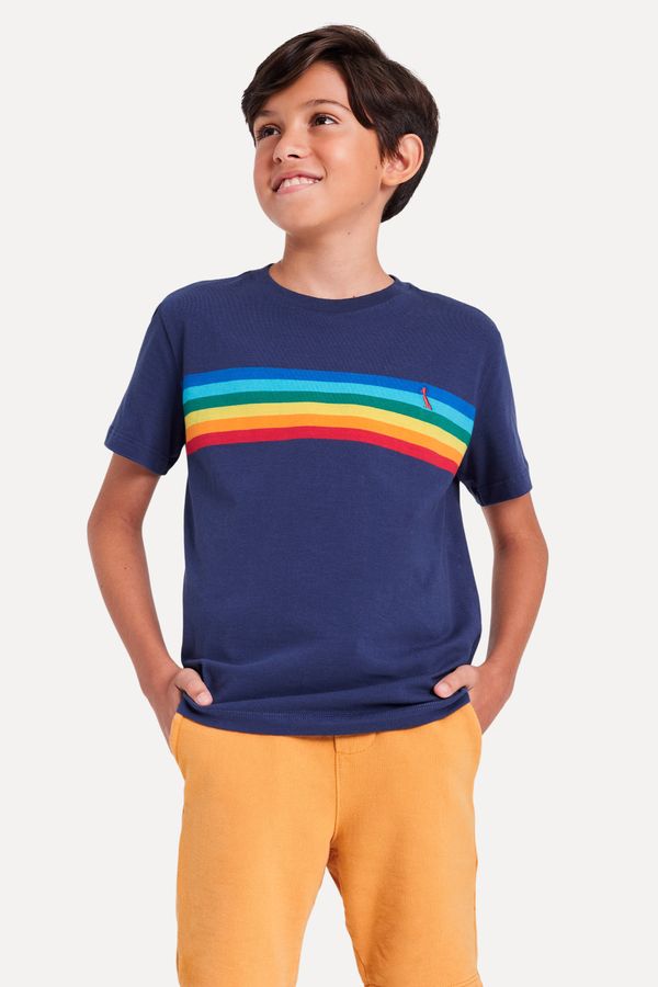 Camiseta Mini Tp Mc Listra Color Azul Jeans - 06