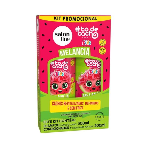 Kit Shampoo Salon Line Kids To de Cacho Melancia 300ml + 200ml