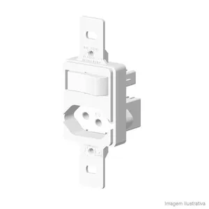 Interruptor paralelo com tomada sem placa branco Bari Alumbra