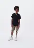 Camiseta Básica Infantil Menino Flamê Em Decote V - Preto 016