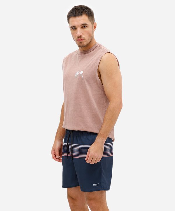 short masculino listrado cós elástico azul GG