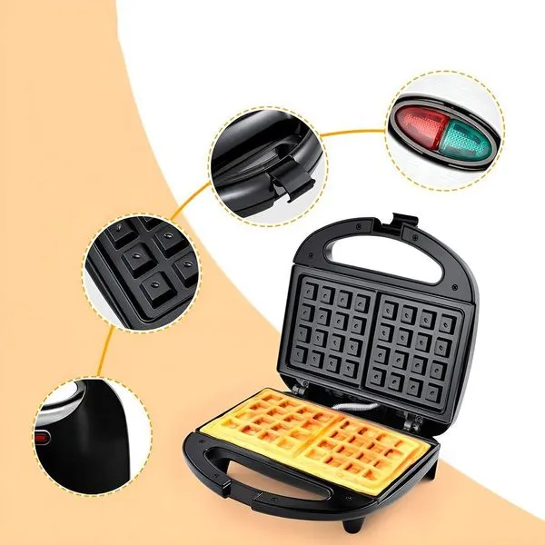 Sanduicheira Elétrica para Waffles 750W Placas para 2 Lanches Preto Shopmix 110V Sanduicheira Elétrica para Waffles 750W Preto com Trava de Segurança Shopmix 110V