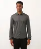 camisa de algodão slim poá manga longa cinza M
