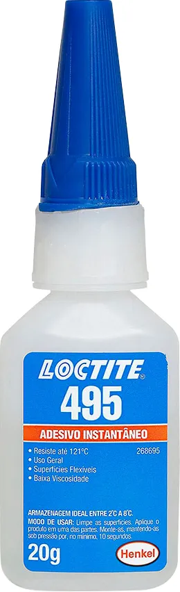 Adesivo instantâneo cianoacrilato industrial 495 20 g 268695 - LOCTITE