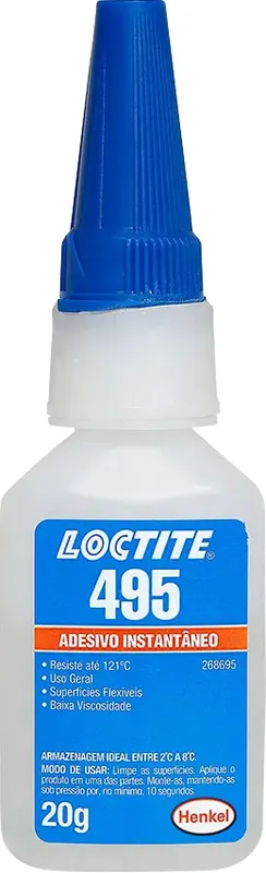 Adesivo instantâneo cianoacrilato industrial 495 20 g 268695 - LOCTITE