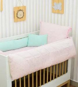 Kit Berço Floral Libélula com 8 peças Rosa