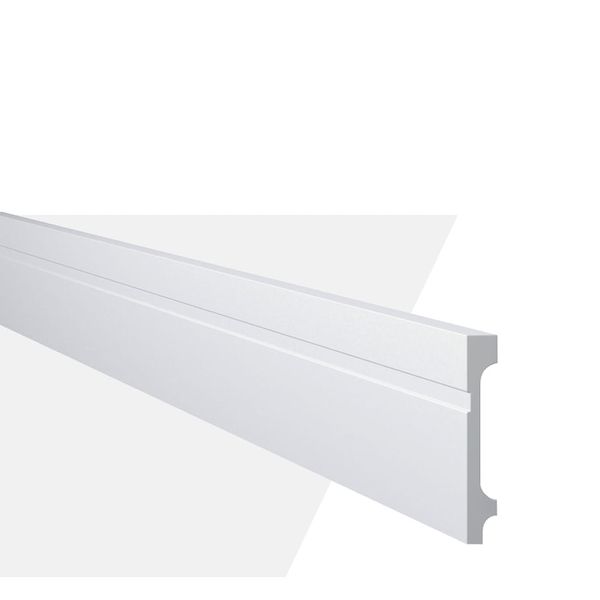 Rodapé Poliestireno Branco 10cm x 200cm Frisado Fz10 13mm Gart Rodape Frisado De Poliestireno Fz10 13Mm X 10Cm X 200Cm GART