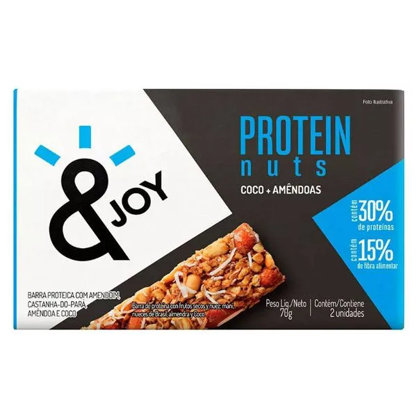 Barra Cereal & Joy Protein Nuts Côco Amêndoa 70g