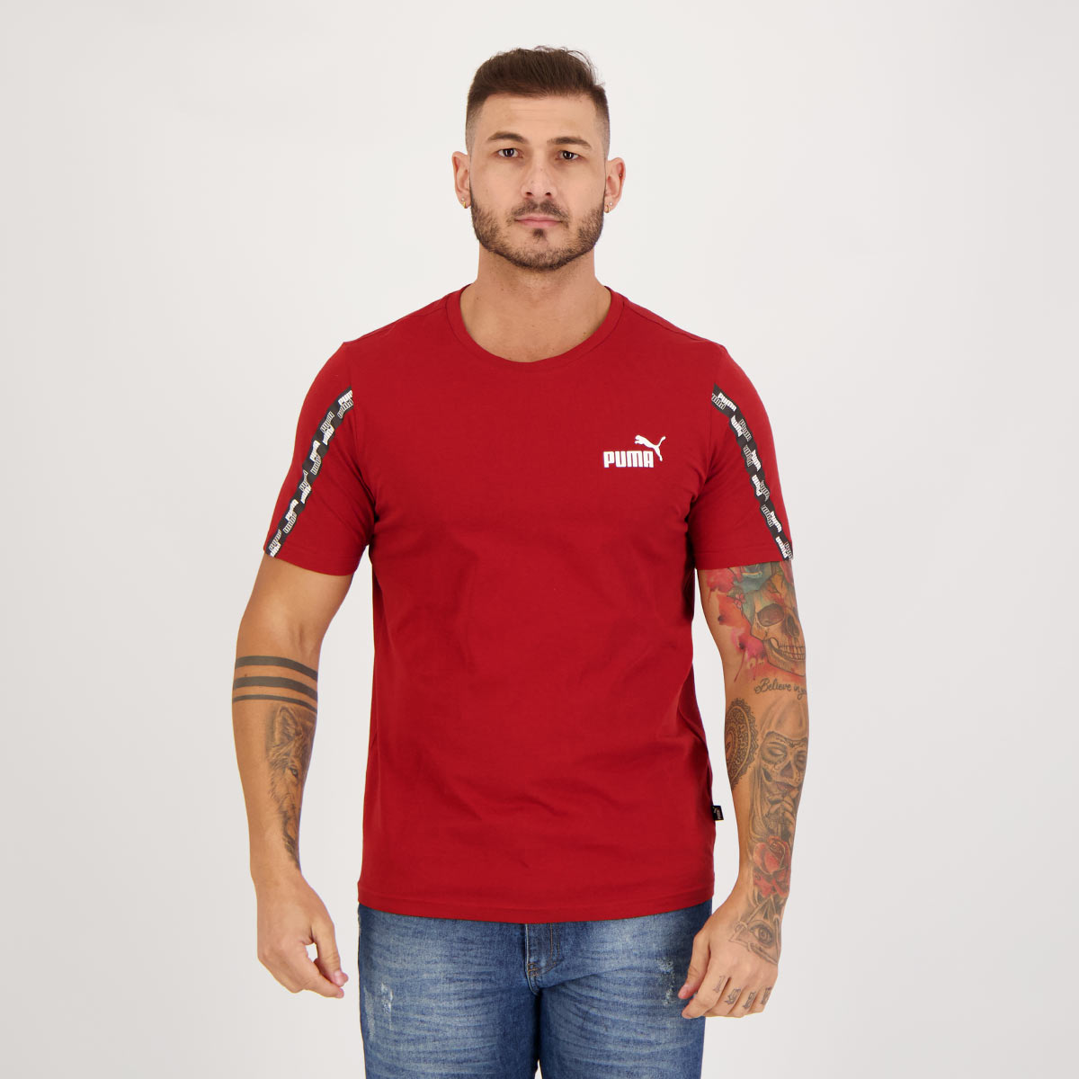 Camiseta Puma Power Tape Vermelha