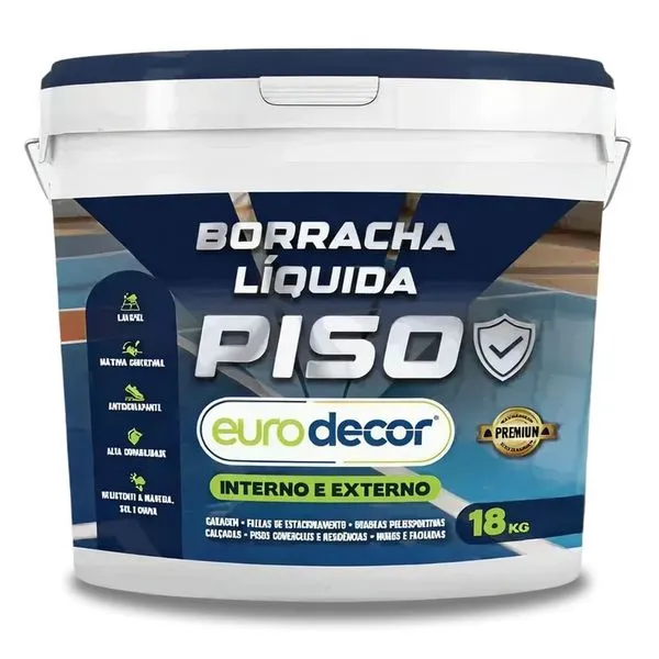 Borracha Líquida para Piso 3,6kg 03.01.01.2001 Impermeável Antiderrapante Branco Eurodecor Borracha Líquida para Piso 3,6kg 03.01.01.2001 Impermeável Branco Eurodecor