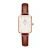 Relógio Feminino Quadrado Pulseira Marrom Minimalista