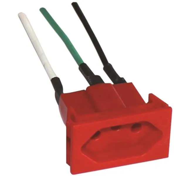 Tomada de Painel com Cabo 10A 250V Vermelho - S8630 - STECK