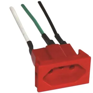 Tomada de Painel com Cabo 10A 250V Vermelho - S8630 - STECK