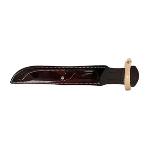 Bainha para Facão Canguru para Caça e Pesca com Passador de Cinto em Couro Legítimo Resistente Bainha para Facão Canguru em Couro Legítimo com Botão de Pressão e Passador de Cinto