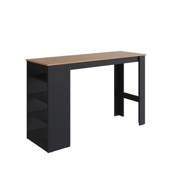 Mesa Bancada Gourmet 135cm Para 4 Lugares Preto Montana