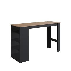 Mesa Bancada Gourmet 135cm Para 4 Lugares Preto Montana