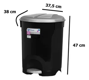 Lixeira Com Pedal 34l Plástico Multiuso Escritório Banheiro
