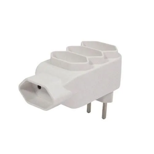 Pino Multiplicador com 4 Tomadas 10A Branco - Force Line