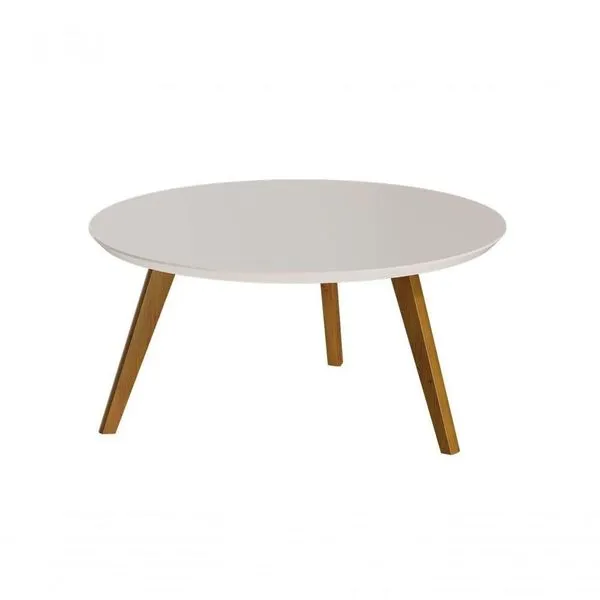Mesa De Centro Classic Redonda Off White - Imcal Móveis
