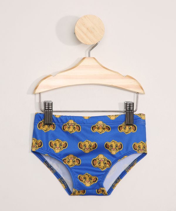 Sunga Infantil Estampada Simba com Proteção UV50+ Azul Royal 2