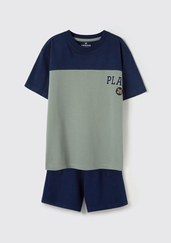 Conjunto Curto Infantil Menino Com Estampa - Azul 010