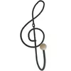Gancho Cabideiro de Aço Preto Cifra Música 28cm Suporte de Parede Pendurar Roupa Bolsas