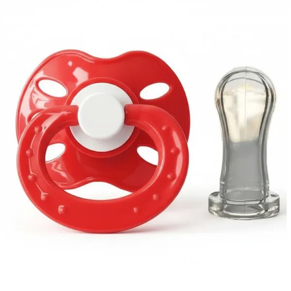 Chupeta Plus Bico Redondo 100% Silicone Baby Nany No Blister Vermelho