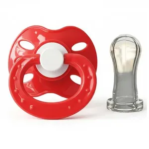 Chupeta Plus Bico Redondo 100% Silicone Baby Nany No Blister Vermelho